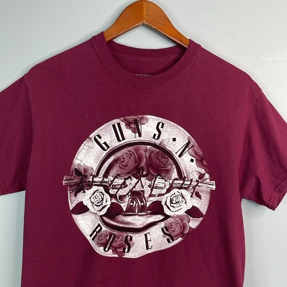 Guns N’ Roses Men's Graphic Band T-Shirt Wine Red Logo Short Sleeve Crewneck M - Picture 4 of 11